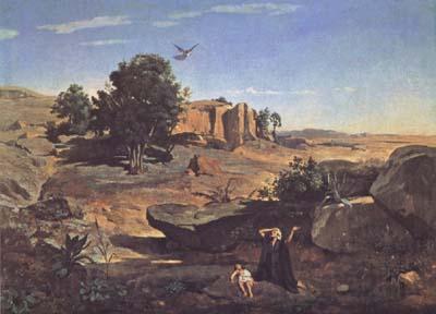 Jean Baptiste Camille  Corot Agar dans le desert (mk11) Norge oil painting art